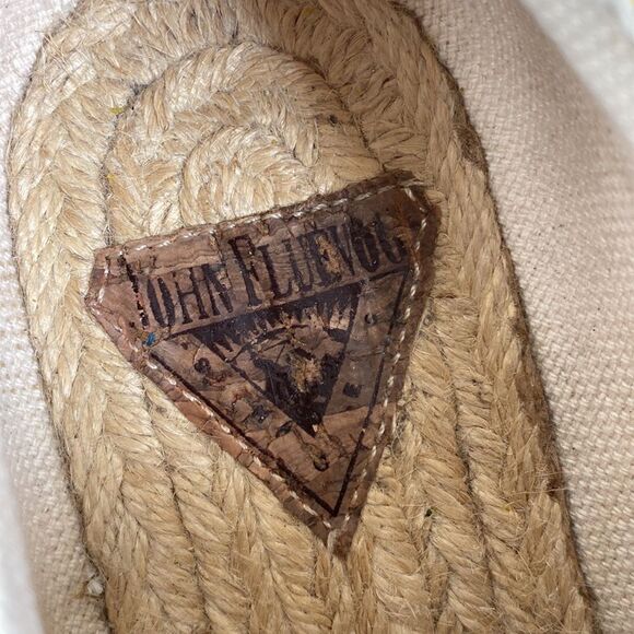 Vintage Rare JOHN FLUEVOG Waxed Canvas Espadrille Platform Oxfords Shoes - Picture 10 of 14